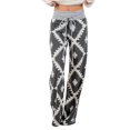Women Pants High Waist Tie Design Trousers Slacks Polyester Machine