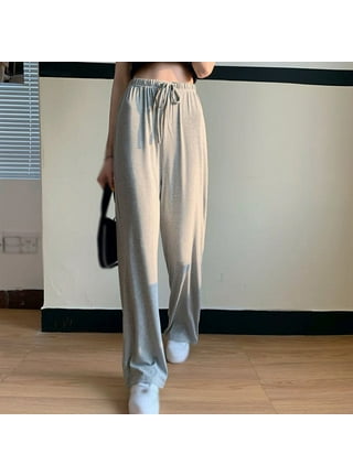 Women Pants High Waisted Loose Wide Leg Pants Summer Straight Pants Korean  Fashion Casual Trousers Women Clothing Gray 