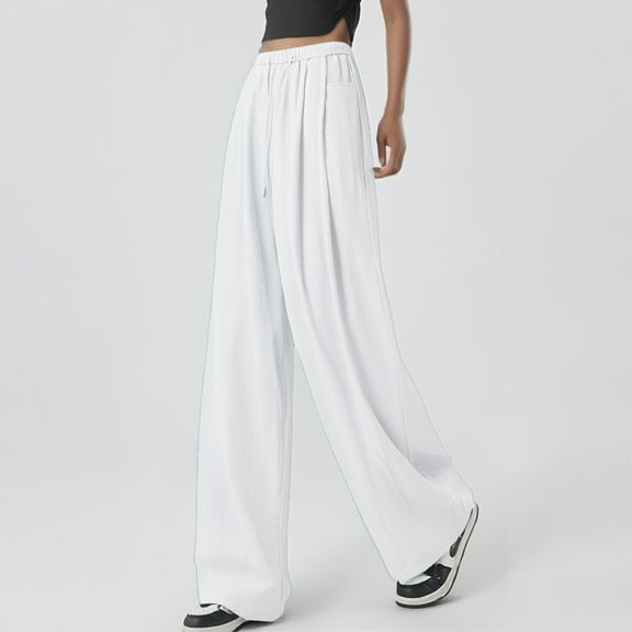 Women Pants High Waisted Trousers Baggy White Pant Women Casual Comfy Clothes Womens Outfits