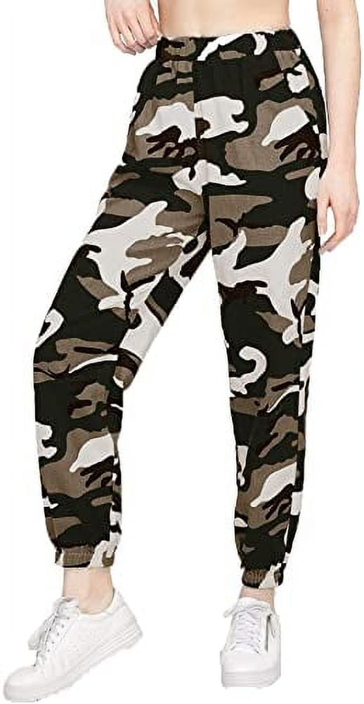 Women Pants Ladies Casual Camouflage Pants Stretch Trousers High Waist ...