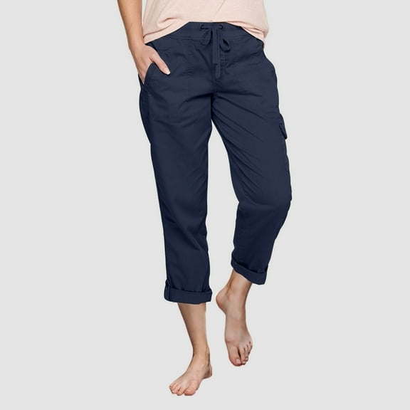 Women Pants Ladies Casual Pants Navy Work Pants Women Lounge Pants for Women Loose Fit Wide Leg Cargo Pants for Women Women Summer Pants