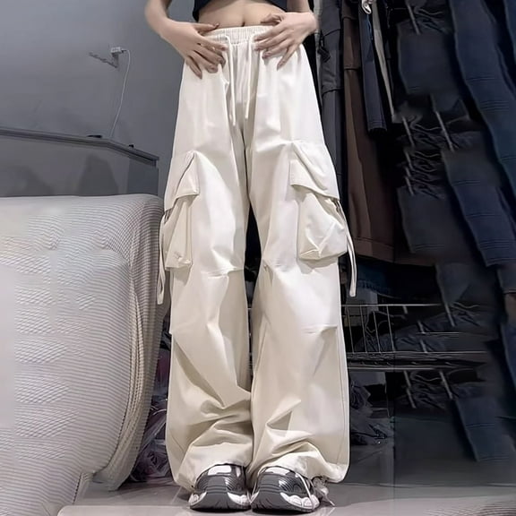 Women Pants Ladies Casual Pants White Work Pants Women Lightweight Pants Women High Waisted Wide Leg Pants for Women with Pockets Fall Pants