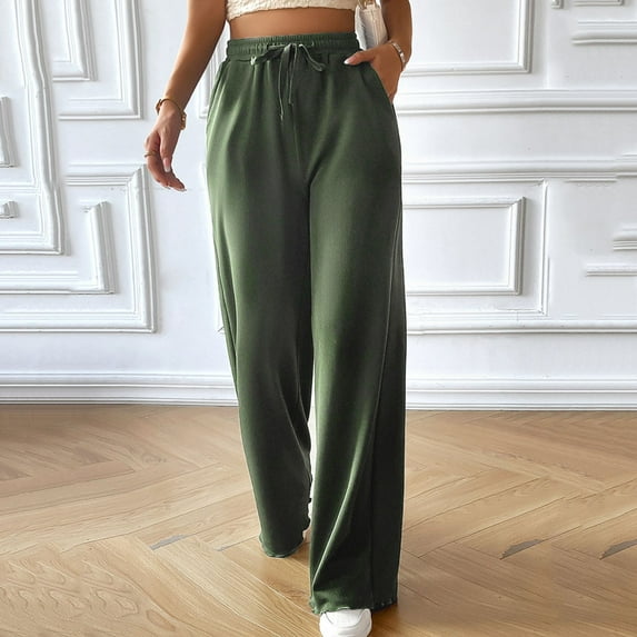 Women Pants Pants for Women Casual Green Pants Women Comfy Pants Elastic Pants for Women Womens Summer Pants