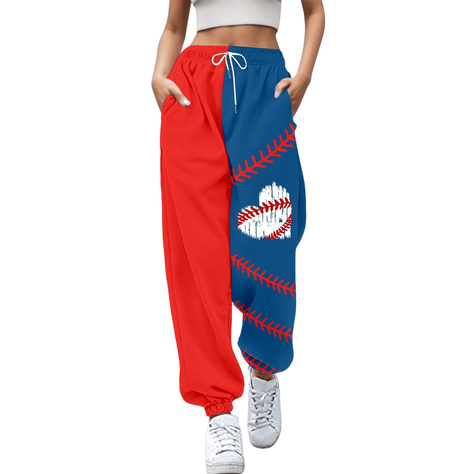 Patchwork slim sports jogger pants deals