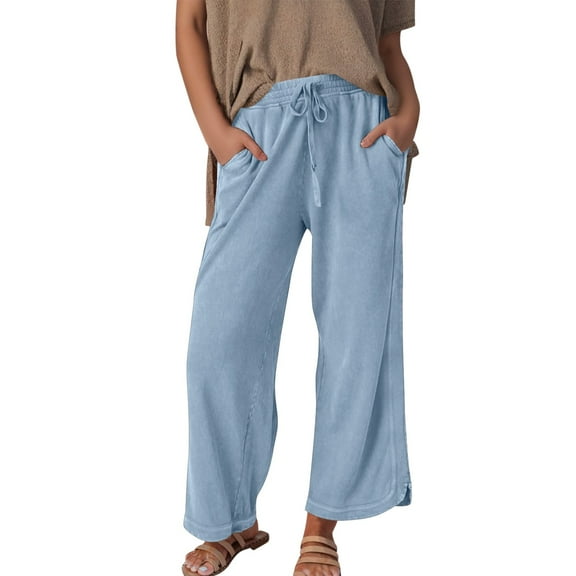 Women Pants Straight Wide Leg Baggy Blue Pants Womens Pants Casual Soft Pants Women Clothing
