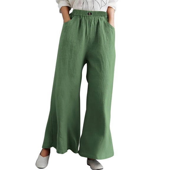 Women Pants Wide Leg Baggy Green Pant Womens Pants Casual Comfy Clothes Cute Pants