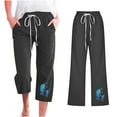 thumbnail image 1 of Women Pants Wide Leg Drawstring Warm Middle pants with Pockets Solid Leisure Drawstring Wide Leg Loose Loose Fitting Casual pants Black Pants Wide Leg Size 3XL, 1 of 4