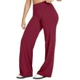 thumbnail image 1 of Women Pants Wide Leg Pants Woman High Waist Casual Pants With Lifting Soft Stretchy Comfy Trousers For Yoga Gym Workout Athletic Wear, 1 of 7