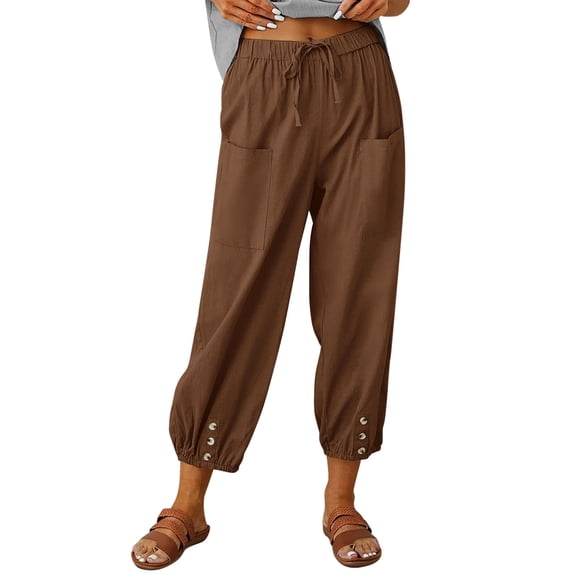Women Pants Wide Leg Pants Woman Women Summer High Waisted Linen Pants Wide Leg Long Pant Trousers With Pocket Comfy Fashion Loose Pants