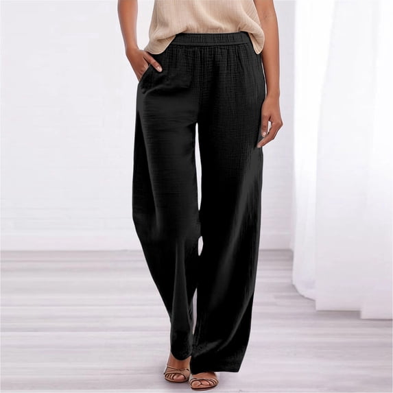 Women Pants Wide Leg Straight Baggy Black Pants Women Casual Comfortable Work Pants Womans Dress Pants