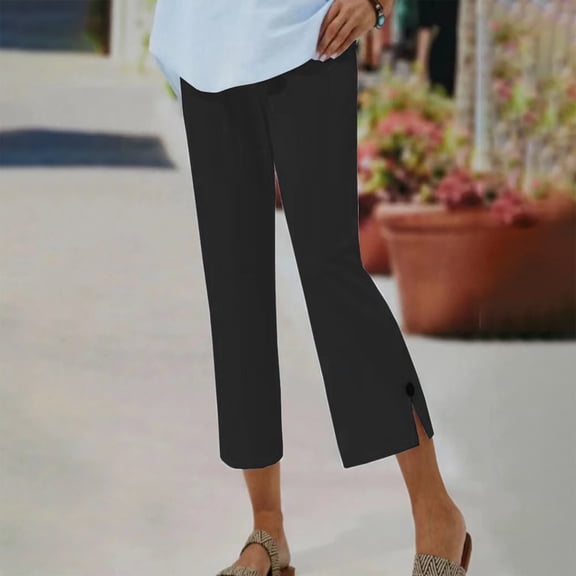Women Pants Wide Straight Leg Baggy Pant Capri Slacks Casual Outfits Comfortable Work Pants Trendy Pants for Women