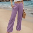 thumbnail image 1 of Women Pants Wide Straight Leg Baggy Purple Pants Women Casual Soft Pants Women'S Work Pants Slacks for Women, 1 of 4