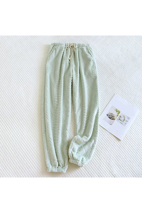 Women Pants Winter Warm Flannel Casual Pants Adjustable Trousers Home Fashion Pajama Pants Casual Pants Womens plus Size Casual Pants Peg Pants with Tie Casual Dress Pants for Women under 20 Women