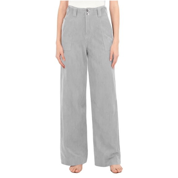 Women Pants, Women's Fashion Casual Solid Color Pants with Pocket, Button, and Zipper, Comfortable High-Waisted Long Pants for Sport and Casual Wear