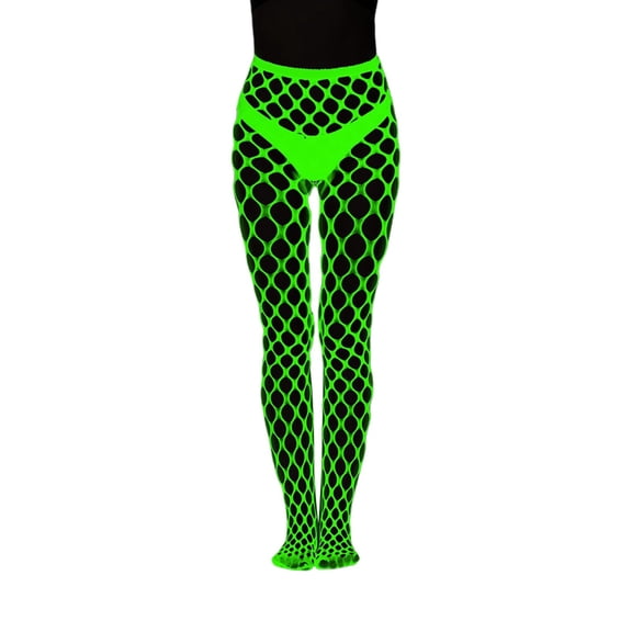 Women Pantyhose Halloween Fishnet Glow Tights Stockings Striped Fluorescent Sheer Hollow Out Pantyhose Night Party Women's Tights
