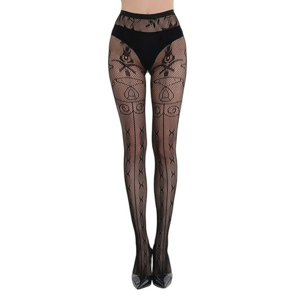 Women Pantyhose Halloween Stockings Hosiery Fishnet Sheer Pantyhose Breathable Hollow Out Tights for Women