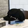 thumbnail image 1 of Women Paperboy Autumn Winter Soft Vintage Beret Hat Adjustable Octagonal Cap Newsboy Hat BLACK, 1 of 8