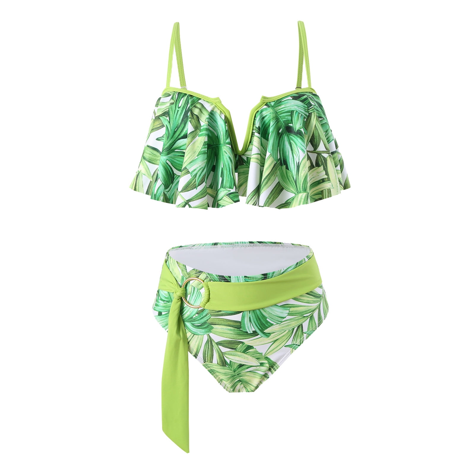 Women Parent Child Girl Swimsuit Fashion Printed Split Swimsuit Bikini