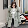 thumbnail image 1 of Women Parka Fashion Long Coat Wool Liner Hooded Parkas 2023  Winter Jacket Slim with  Collar Warm Snow Wear Padded Clothes, 1 of 7