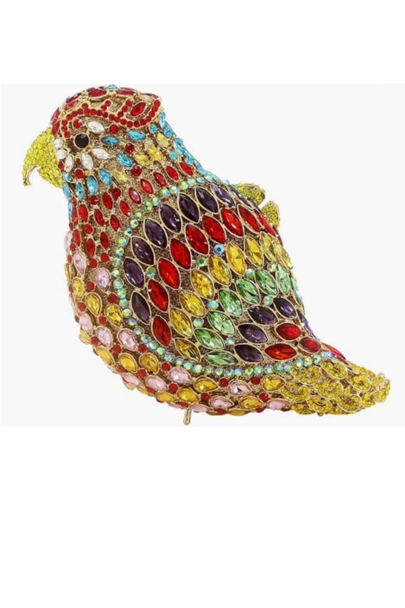 Women Parrot Animal Rhinestone Crystal Purse Prom Purses and Handbags