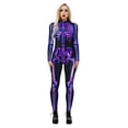 thumbnail image 1 of Women Party Costume Skull Print Long Sleeve Jumpsuit Outfit Overall Stretch Jumpsuit Rompers Playsuit, 1 of 5