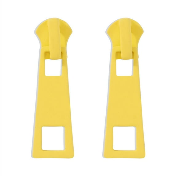 Women Party Jewelry Simple Creative Fashion Earring Metal Candy Color Zipper Earrings YELLOW