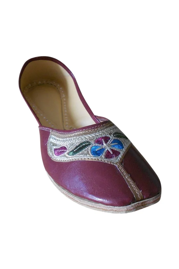 Women Party Shoes Indian Leather Flip-Flop Handmade Jutties Flats Mojaries US 6
