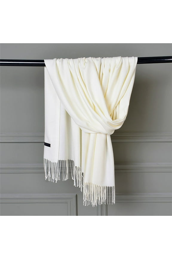 Women Pashmina Scarf Soft Solid Plain Shawl Wrap Fashion Warm Neck With Fringes Silk Satin Head Scarf Silk Scarf Hair Men's Cold Weather Scarves Womens Fashion Scarves Lightweight Fall Trends Warm