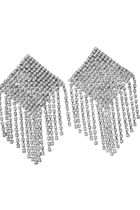 Women Pasties Nipple Covers Body Chain Rhinestones Tassels Alloy Breast Pasties Sparkling Bra Body Jewelry Accessories