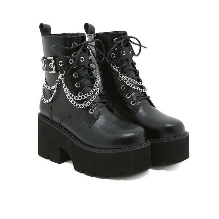 Chunky heel goth boots 2025