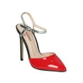 thumbnail image 1 of Women Patent Pointy Toe Two Tone Ankle Cuff Stiletto Pump - 18080, 1 of 6