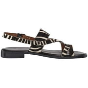 Women Patricia Nash Fidella Flat Strappy Sandals Variety B4HP MSRP $109 (White/Black Zebra,US 6.5)