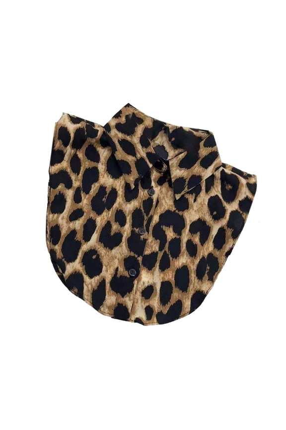 Women Pattern Print Faux Collar Layering Blouse Detachable Half Shirt False Collar Crop Top Clothing Accessory