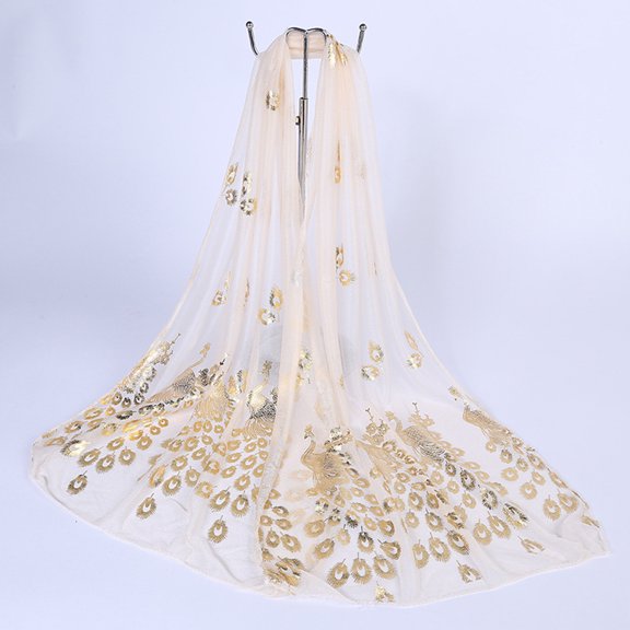 Women Peacock Scarf Long Soft Spring Autumn Wrap Twelve Colors Beach Shawl