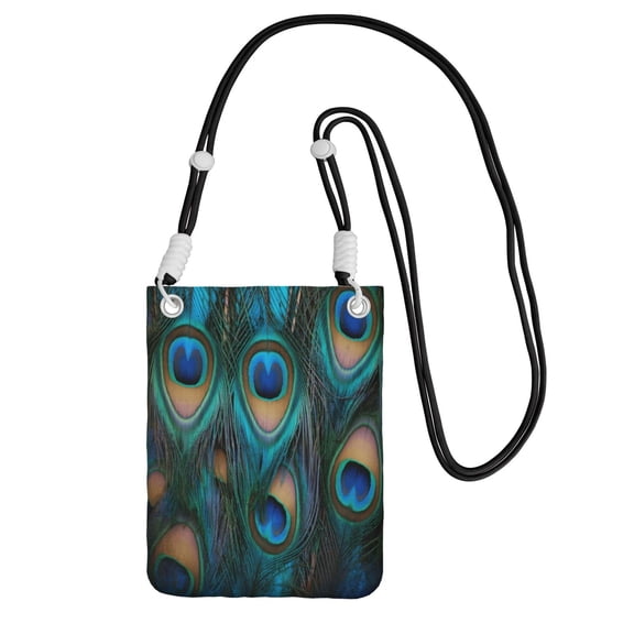 Women Peacock Small Cell Phone Crossbody Bag Adjustable And Detachable Shoulder Strap