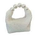 thumbnail image 1 of Women Pearl Beaded Clutch Handle Bag Evening HandBag for Wedding Party, 1 of 6