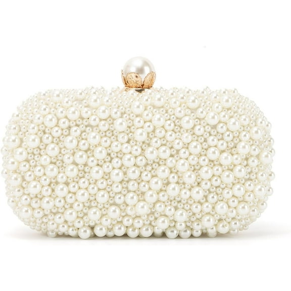 Women Pearl Evening Handbags Beaded Clutch Purses for Wedding Bridal Party Prom