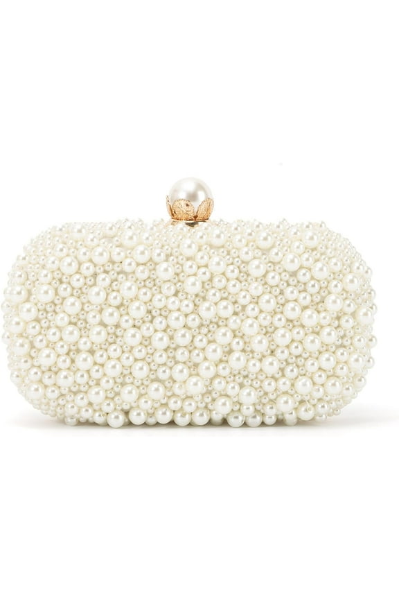 Women Pearl Evening Handbags Beaded Clutch Purses for Wedding Bridal Party Prom