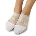 thumbnail image 1 of Women Pearl Lace Sock Slippers Breathable Ballerina Non Transparent Low Pairs, White, 1 of 4
