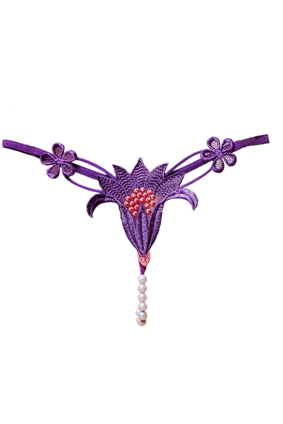 Women Pearls Massage G-String Thong Panty Pearls Beads Panties Erotic Thong Lingerie T-Back G-String Underwear Gifts