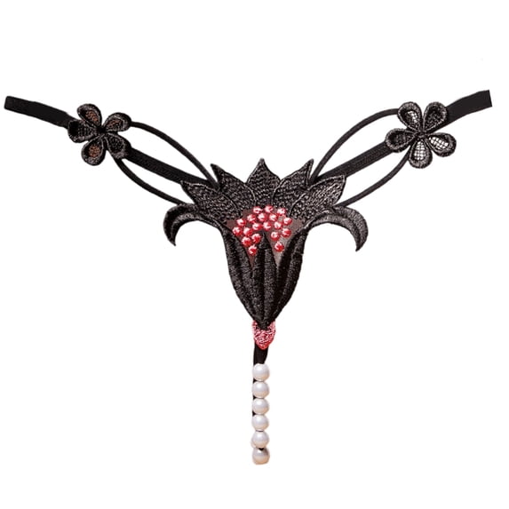 Women Pearls Massage G-String Thong Panty Pearls Beads Panties Erotic Thong Lingerie T-Back G-String Underwear Gifts