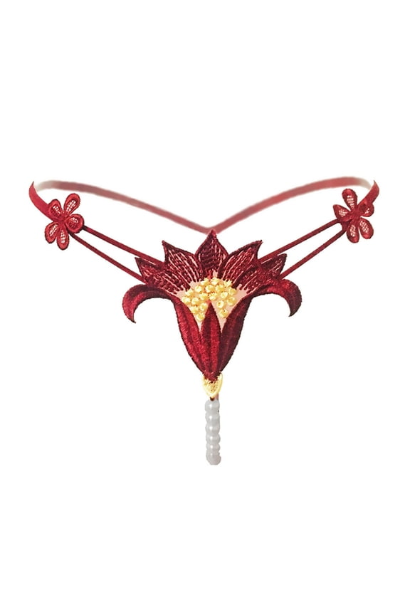 Women Pearls Massage G-String Thong Panty Pearls Beads Panties Erotic Thong Lingerie T-Back G-String Underwear Gifts