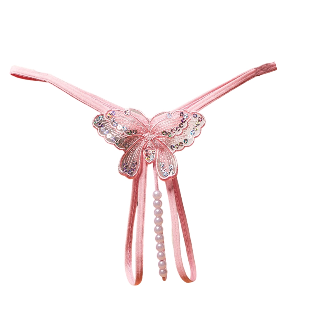 Women Pearls Massage G String Thong Panty Pearls Beads Panties Erotic 