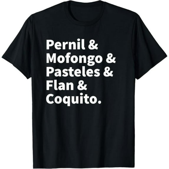 Women Pernil Mofongo Food Graphic Comfortable T Shirt Casual Short Sleeve Round Neck Top Black S-5XL