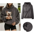 thumbnail image 1 of Women Pet Dog Pouch Hoodies Pullover Pet Hoodie Carrier Long Sleeve Large Pocket Kangaroo Pouch Hoodies Fall Winter Clothes, 1 of 9