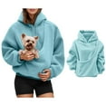 thumbnail image 1 of Women Pet Dog Pouch Hoodies Oversized Dog Carrier Sweatshirt Fashionable Long Sleeve Oversized Pocket Dog Pocket Hoodie Winter Clothes, 1 of 7