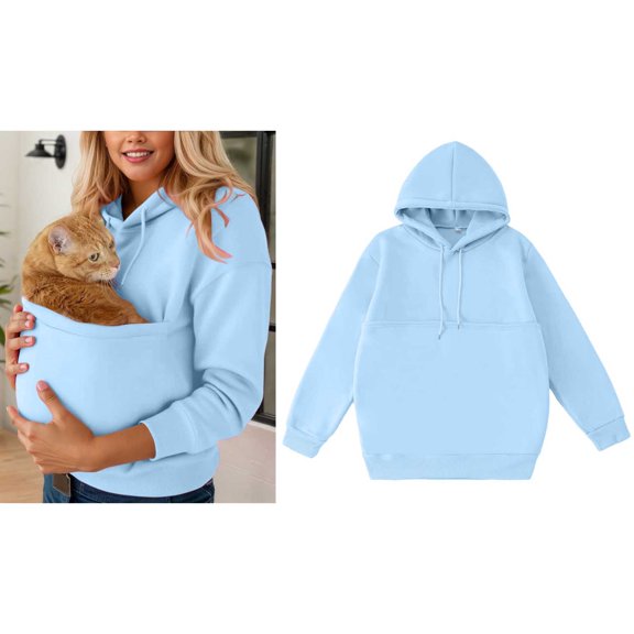 Women Pet Dog Pouch Hoodies Pet Carrier Sweater Casual Long Sleeve Oversized Pocket Dog Hoodie Winter Clothes