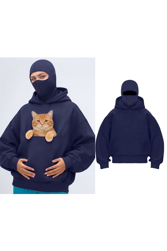 Women Pet Pouch Hoodie Pet Carrier Animal Holder Hoodie Casual Long Sleeve Oversized Pocket Sweatshirt for Women Warm Fall Winter Clothes