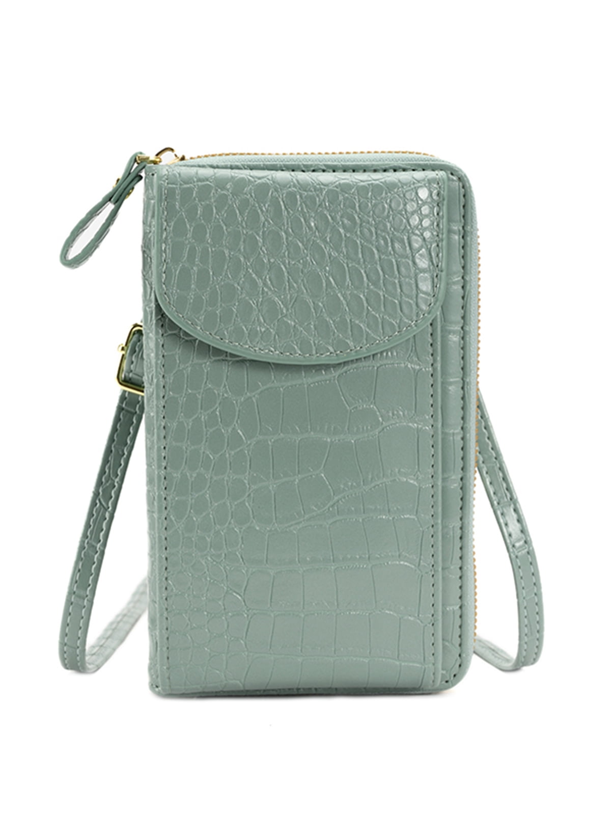 Women Phone Bag with Shoulder Strap PU Leather Wallet Clutch Bag