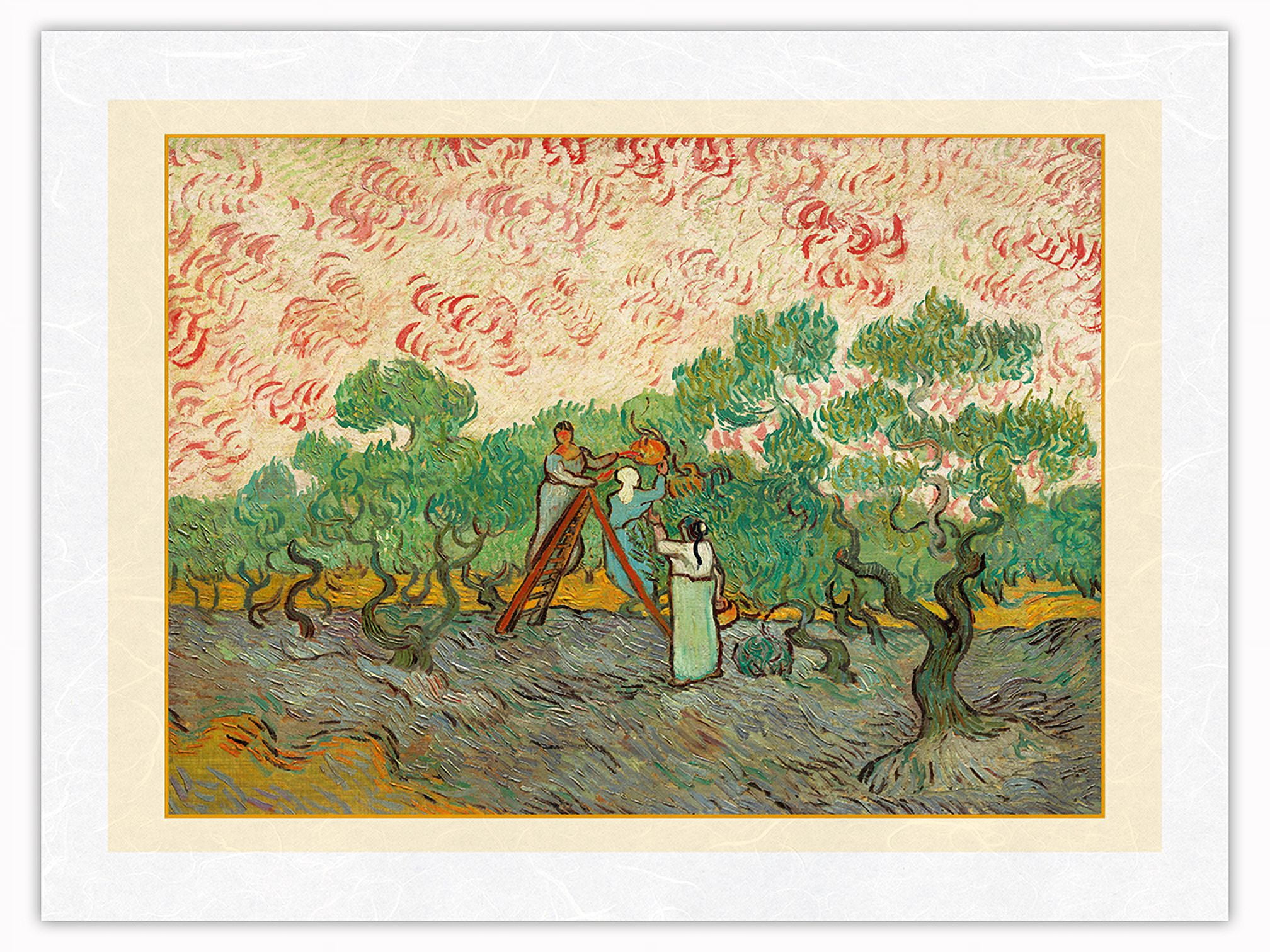 Women Picking Olives - From an Original Color Painting by Vincent Van ...